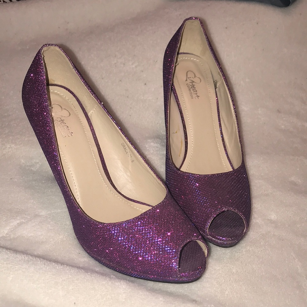 Iheart collection women’s purple sparkly heels